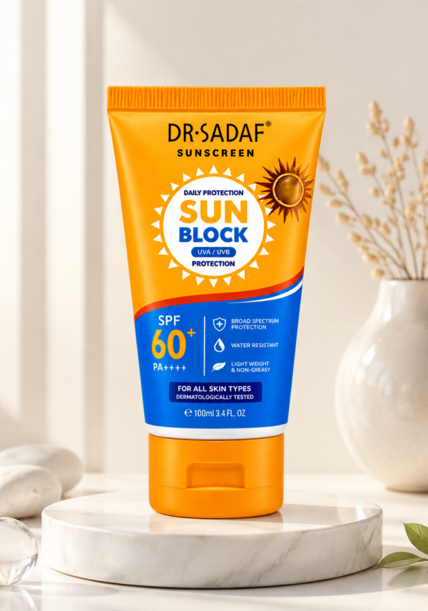 Dr. Sadaf SPF 60+ Sunscreen Broad Spectrum UVA UVB Protection 100ml