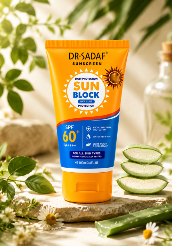 Dr. Sadaf SPF 60+ Sunscreen Broad Spectrum UVA UVB Protection 100ml